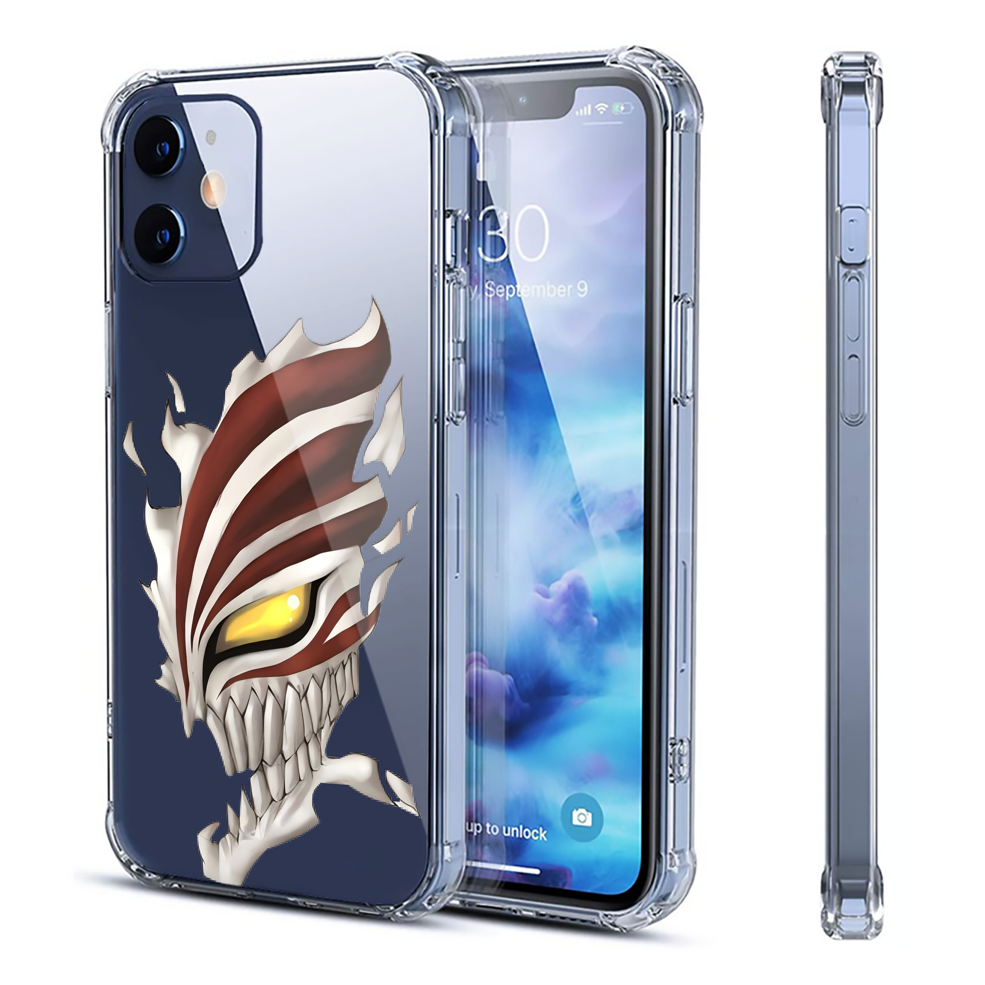 ブリーチ 黒崎一護（くろさき いちご）BLEACH Kurosaki Ichigo 【iPhone 12シリーズ対応】透明スマホケース（クリアソフトケース）